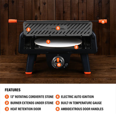 Blackstone Leggero mini pizza oven features