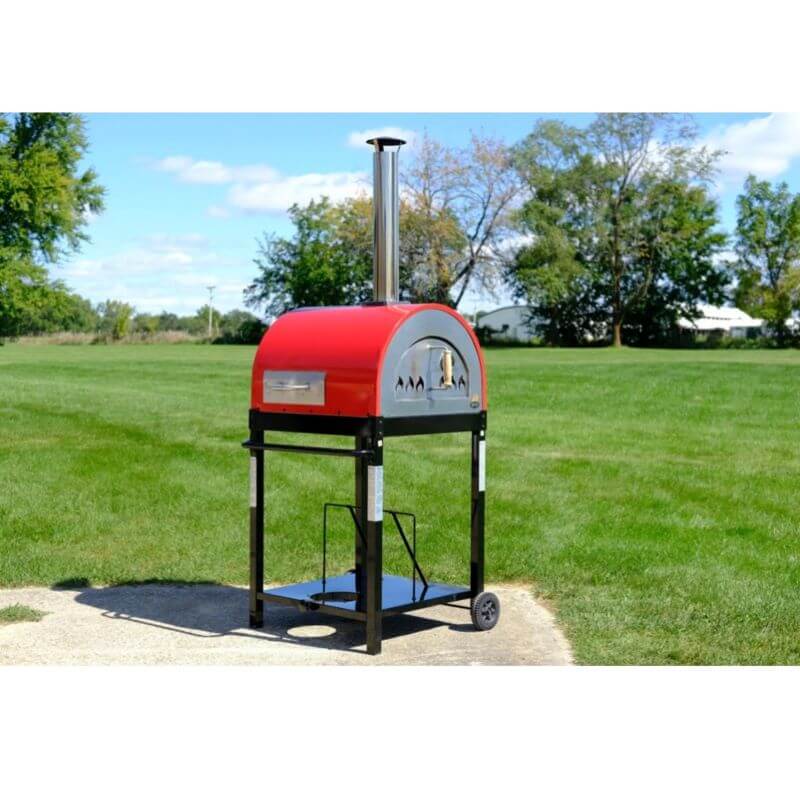 WPPO Traditional Series Hybrid Pizza Oven red shown outside
