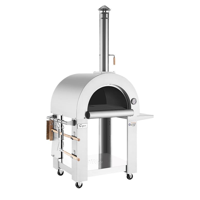 Empava PG05 Outdoor Wood Fired Pizza Oven Stainless Steel with Side Shelf