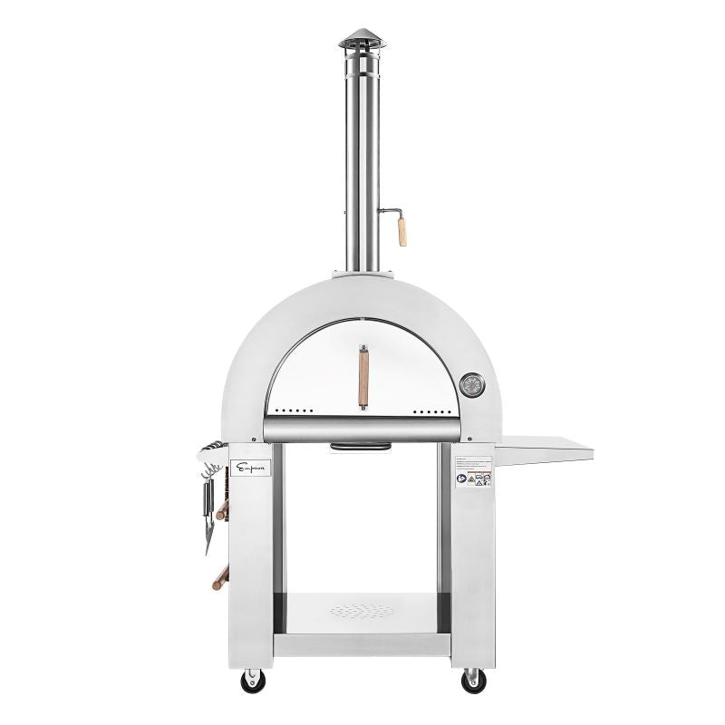 Empava PG05 Outdoor Wood Fired Pizza Oven Stainless Steel with Side Shelf