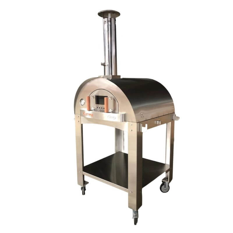 WPPO Karma 42 Wood Fired Pizza Oven angled on white background