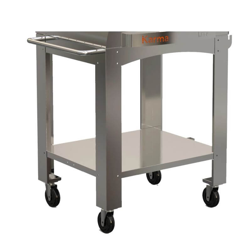WPPO Karma 42 Wood Fired Pizza Oven cart angled on white background