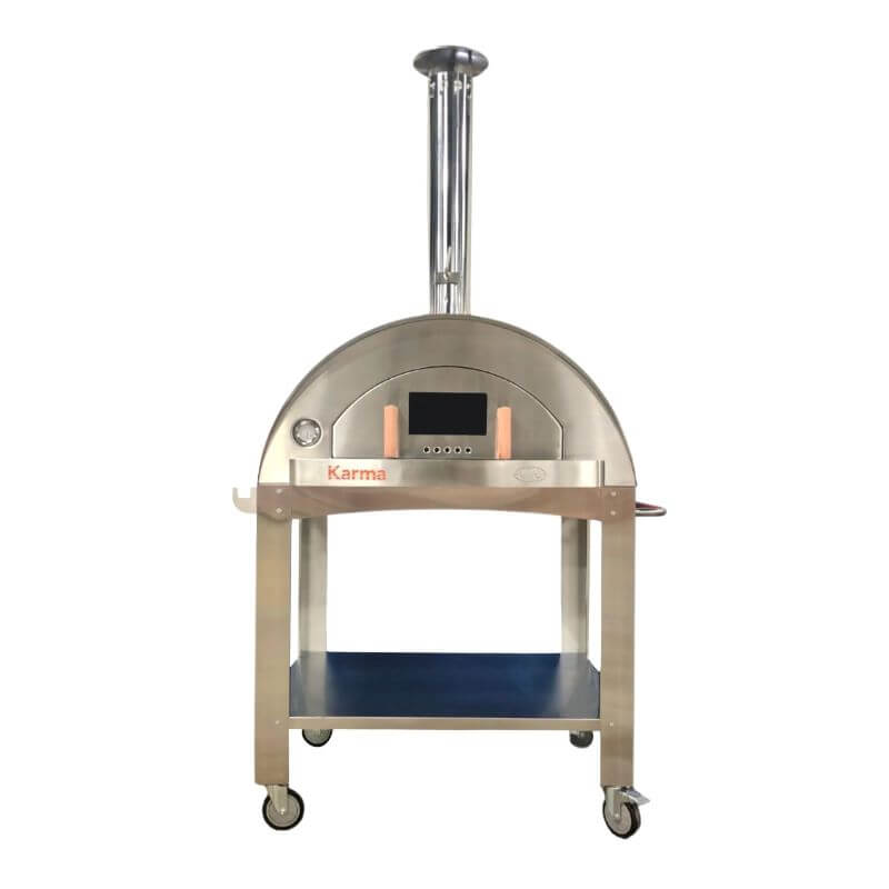 WPPO Karma 42 Wood Fired Pizza Oven with cart on white background