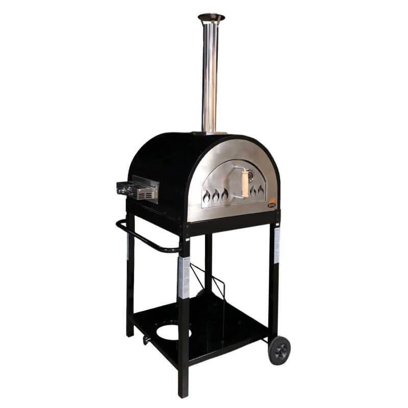 WPPO Traditional Series Hybrid Pizza Oven black on white background angled