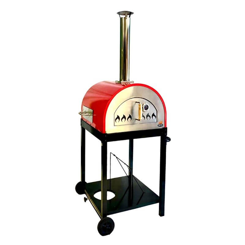 WPPO Traditional Series Hybrid Pizza Oven red on white background angled